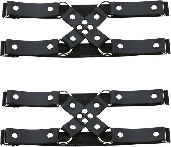 Adjustable Leg Garter Belt, Elastic Punk Cross Thigh Garters for Women, 1 Pair