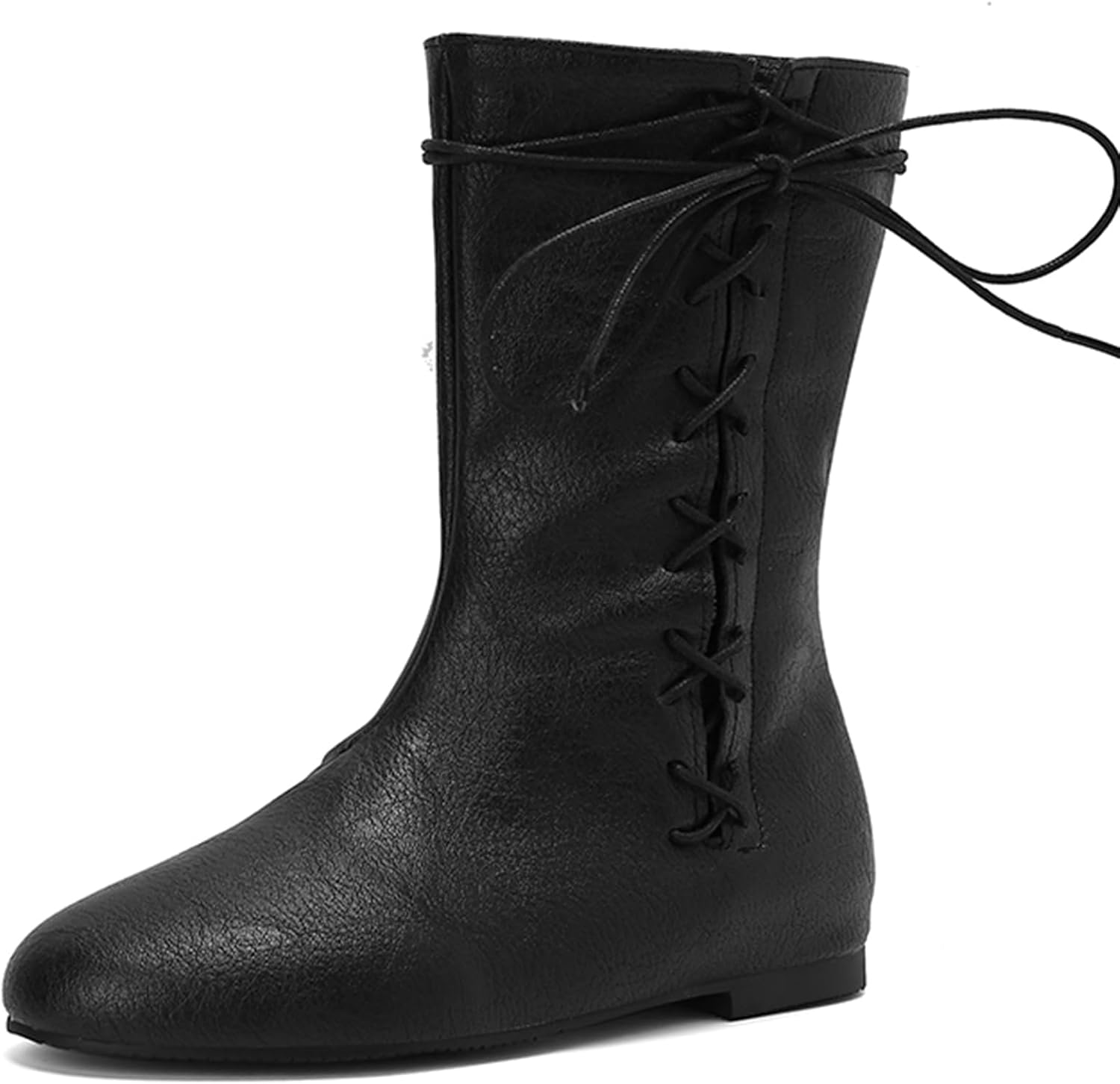 Cozivwaiy Women Vintage Flats Short Boots Lace up Comfortable Round Toe Pirate Boot Costume Medieval Renaissance Flat Victorian Boots Secondary image