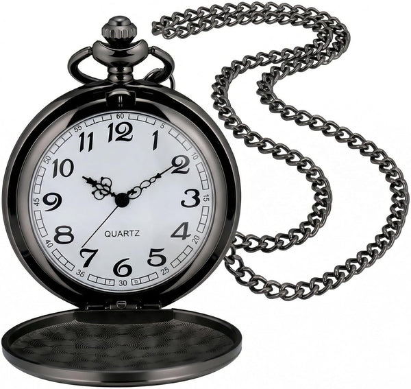 I-MART Smooth Vintage Pocket Watch with Chain