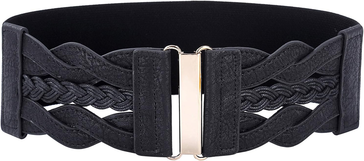 Grace Karin Women's Elastic Wide Belts Vintage Stretchy Belt Retro