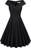 MUXXN Women's 1950s Retro Vintage Sleeveless V Neck Midi Cocktail Swing Dress