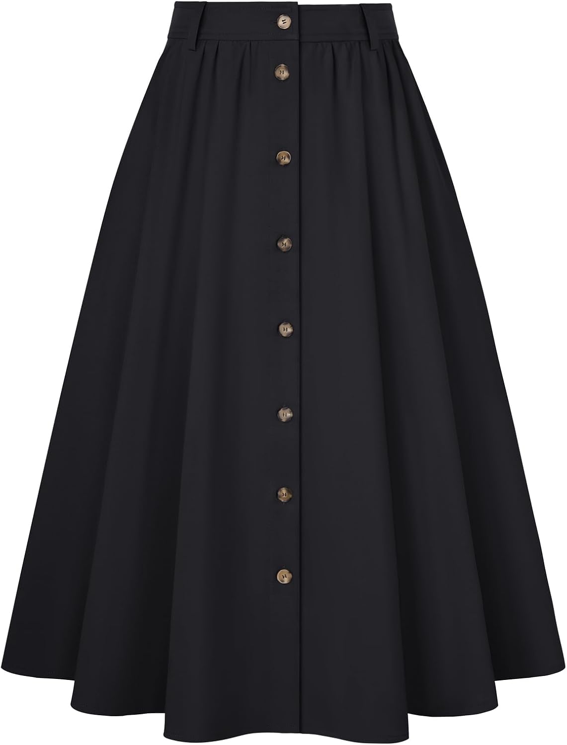 Belle Poque Women Midi Skirts High Waisted A Line Skirt with Pockets