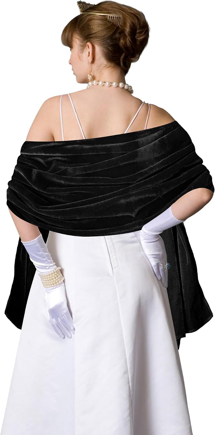 Wehhbtye Velvet Shawl and Wraps, Women's Scarves Wrap for Evening Dress, Elegant Lady Style Shawl Wraps for Dress Accessories