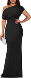 YMDUCH Women's Sleeveless Off Shoulder Long Formal Party Dress