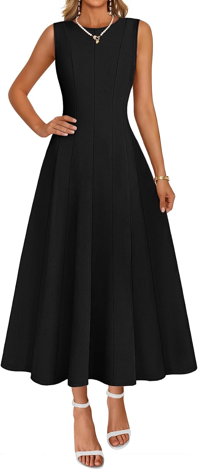 MEROKEETY Women's Semi Formal Cocktail Wedding Guest A Line Maxi Dresses