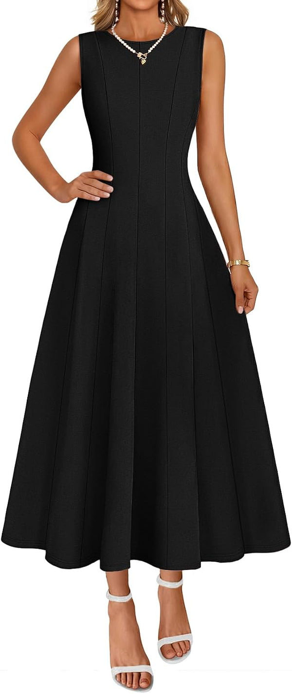 MEROKEETY Women's Semi Formal Cocktail Wedding Guest A Line Maxi Dresses