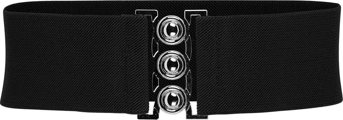 Blackbutterfly Wide Elastic Waist Cinch Stretch Waistband Retro Clasp