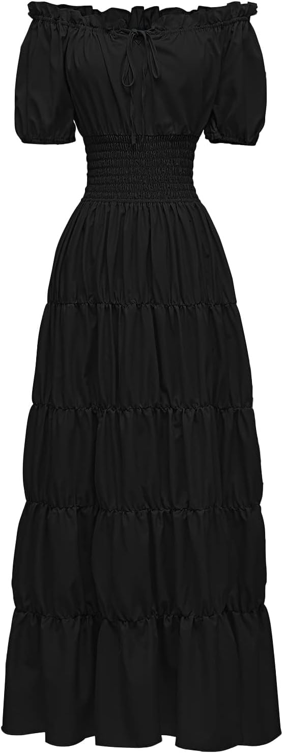 Abaowedding Renaissance Women Medieval Chemise Dress Pirate Peasant Top Irish Under Dress