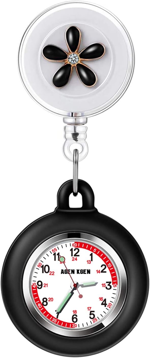 3X Retractable Nurse Watch for Nurses Doctors, Clip-on Hanging Lapel N