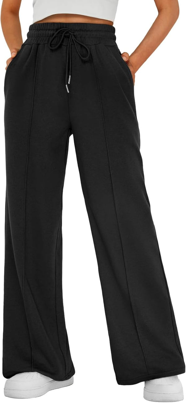 Womens Wide Leg Sweatpants Baggy Lounge Travel Pants Fall