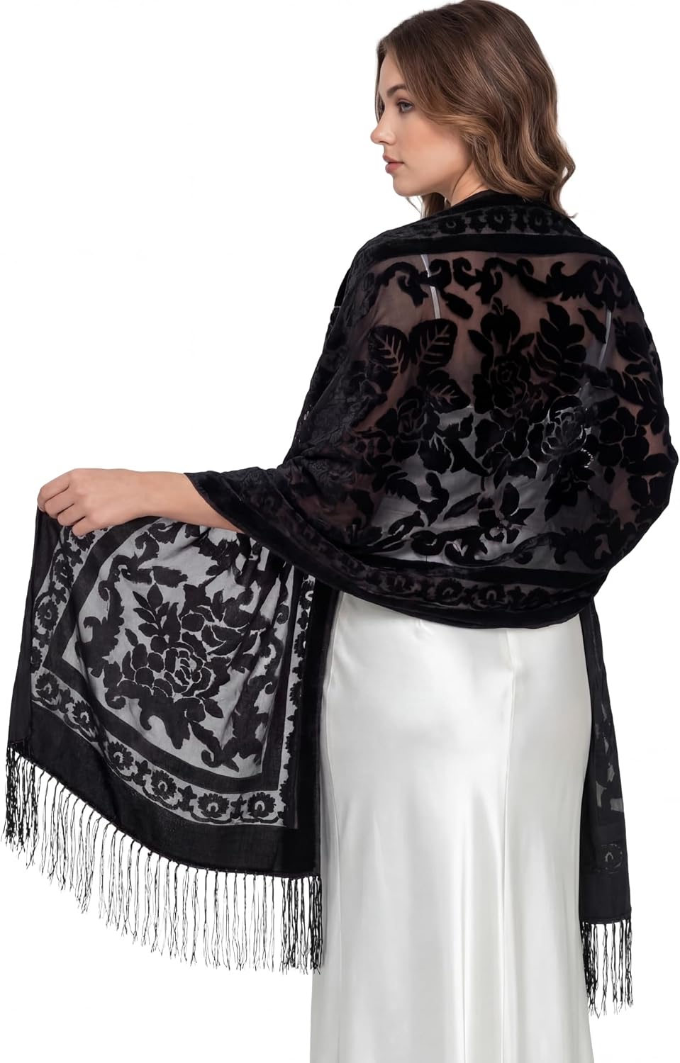 Glitopper Velvet Shawl and Wrap for Evening Dresses Formal Shawl