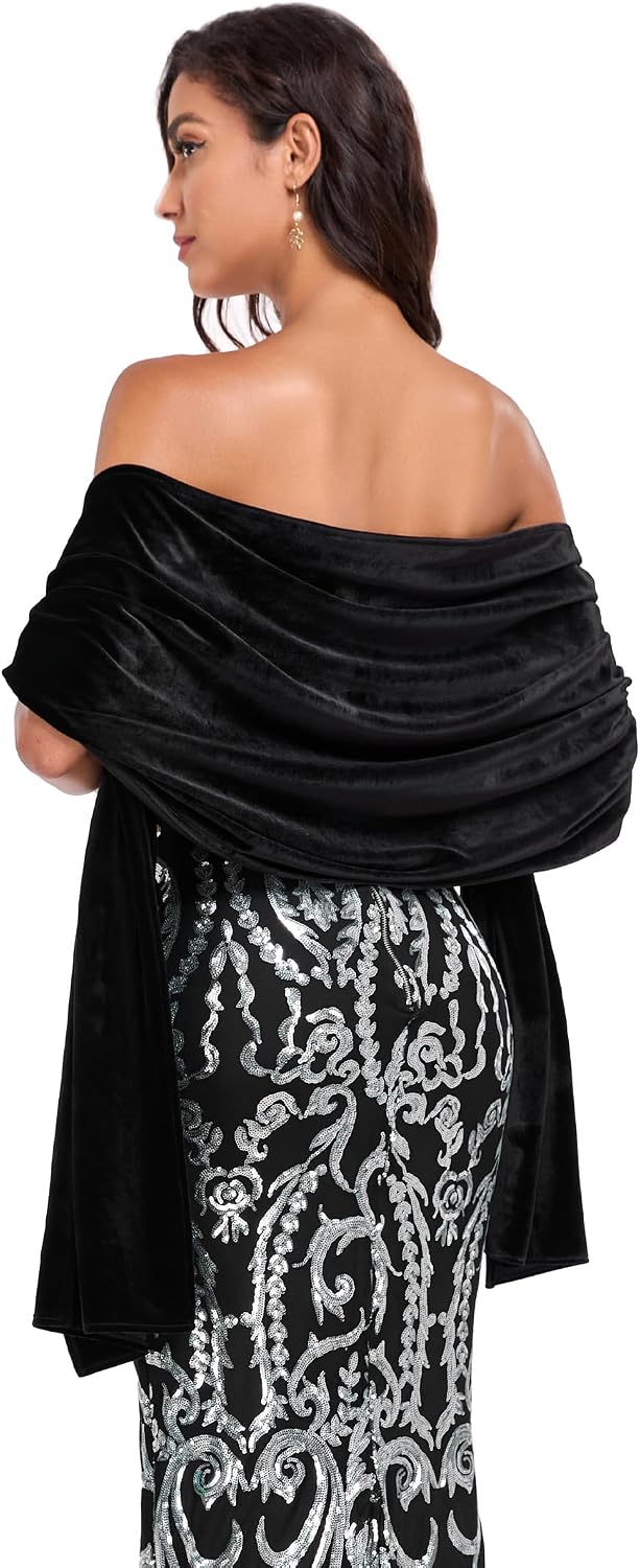 Velvet Shawl Wraps for Women Evening Bridesmaid Winter Shawl Cover