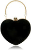 Velvet Heart-Shaped Clutch — Small Cute Evening Bag
