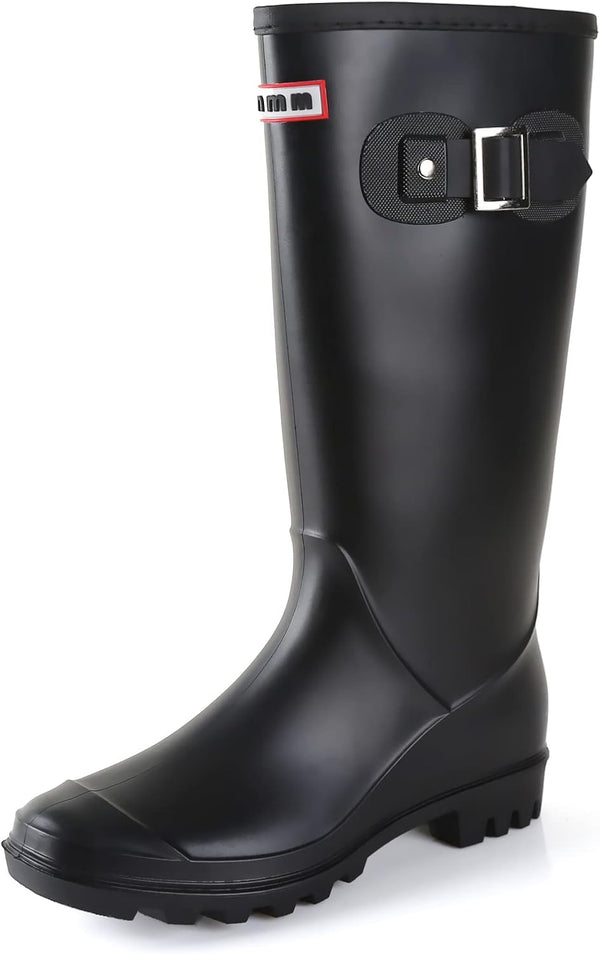 Rain Boots For Women, Waterproof Anti-slip Knee High Rubber Boots