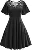 Women Halloween Dress Lace Flutter Sleeve A-Line Party Dresses