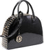 Dasein Patent Leather Dome Satchel — Structured Work Tote with Long Strap