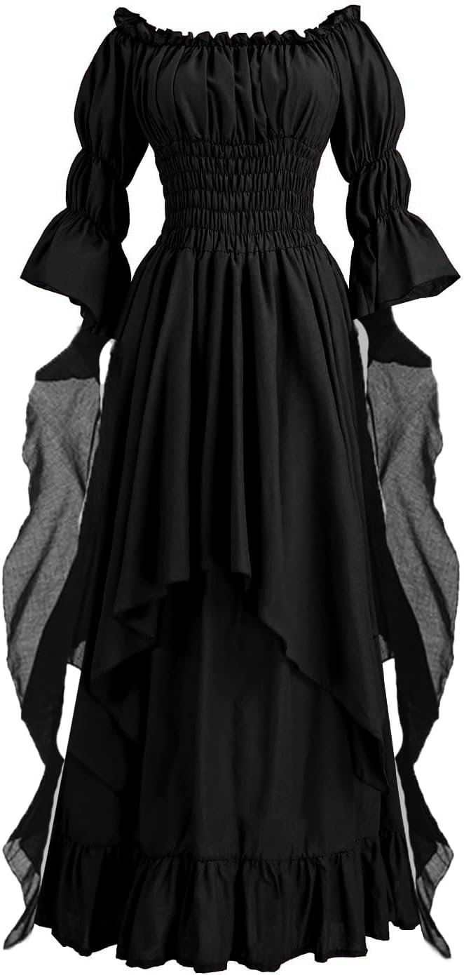 GOLDSTITCH Women's Victorian Dress Renaissance Medieval Costume Gothic Witch Dress for Women