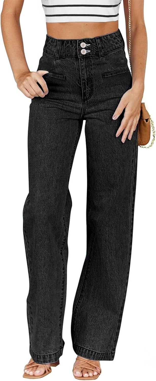 Sidefeel Women's Jeans High Waisted Straight Leg Stretchy Jeans