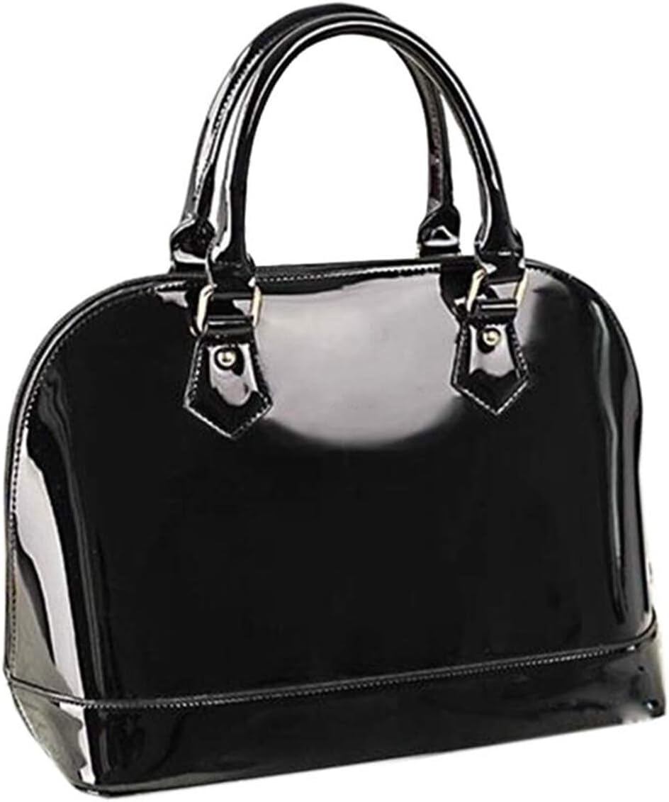 Patent Leather Dome Satchel Purse