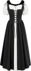 Scarlet Darkness Renaissance Costume Women Halloween Medieval Pirate Dress