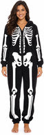 Just Love Women's Adult Onesie Skeleton Halloween Costume with Hood