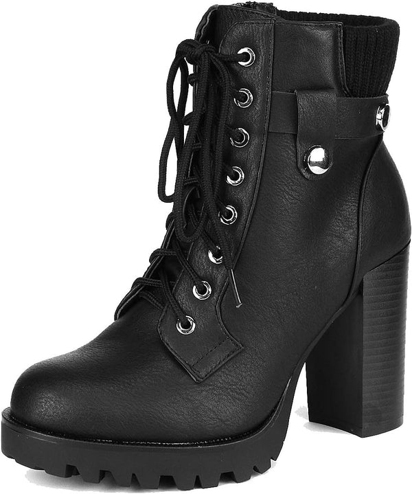 DREAM PAIRS Women's Lace up Combat Ankle Booties Shoes