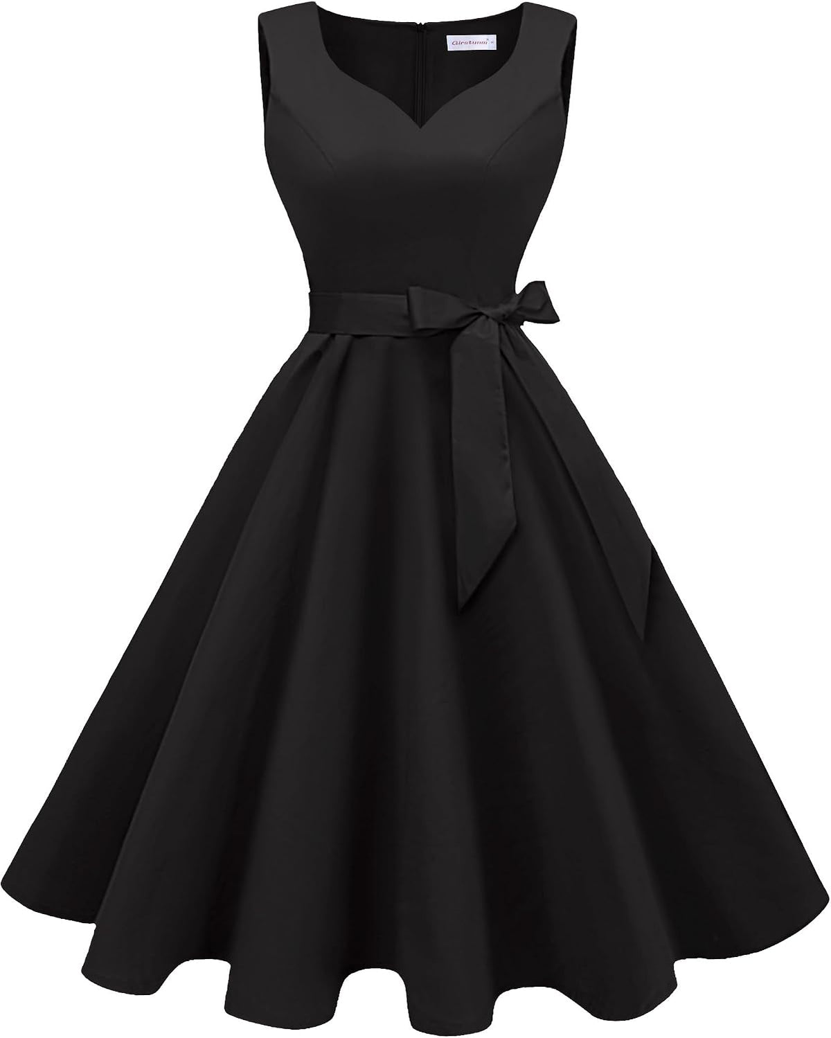 Girstunm 1950s Sleeveless Tea Party Swing Pockets Dress