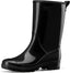 Mid Calf Rain Boots, Waterproof Shoes Glossy Rubber Pvc