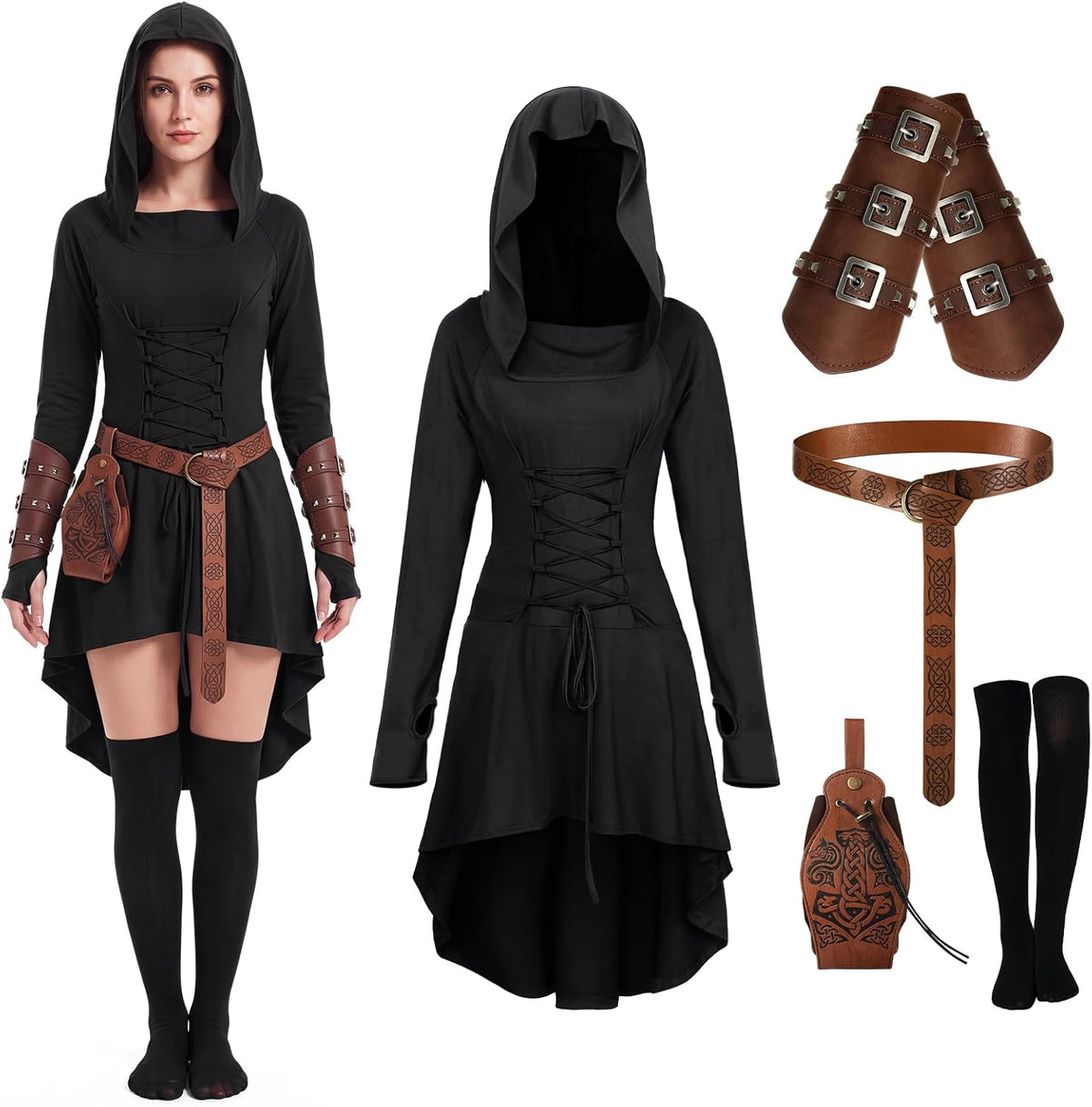 Suhine 5pcs Halloween Renaissance Women Costume