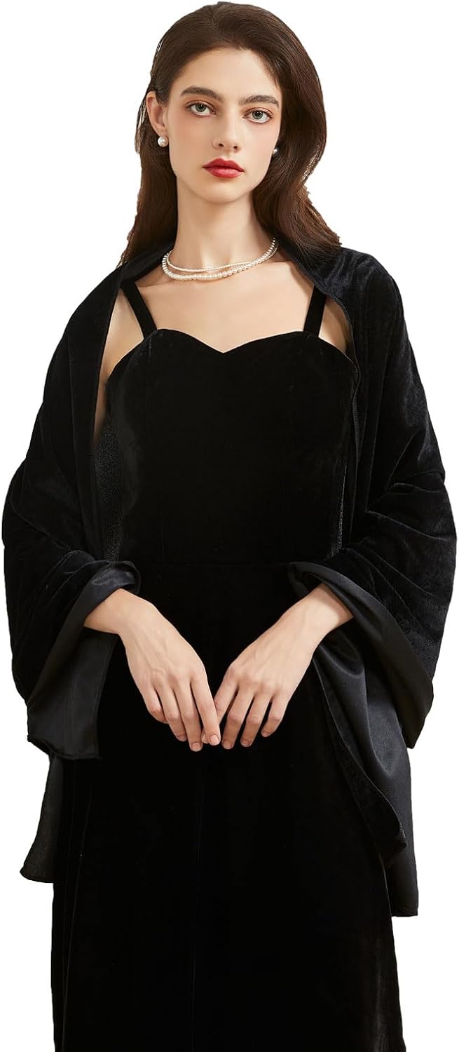 BRYCTSISEN Women Velvet Shawl and Wrap Scarf for Wedding Evening Bridesmaid