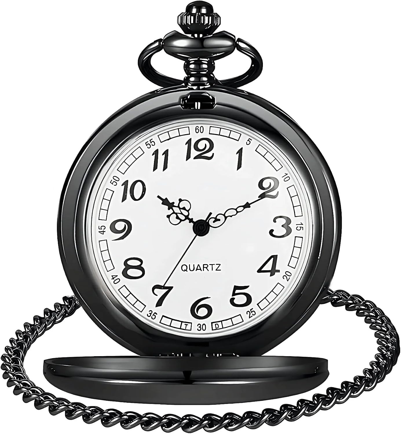 Smooth Vintage Pocket Watch with Chain