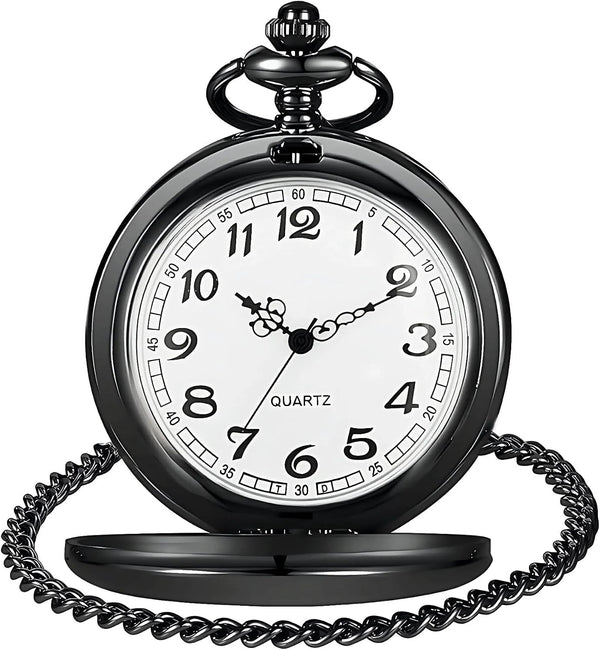 Smooth Vintage Pocket Watch with Chain