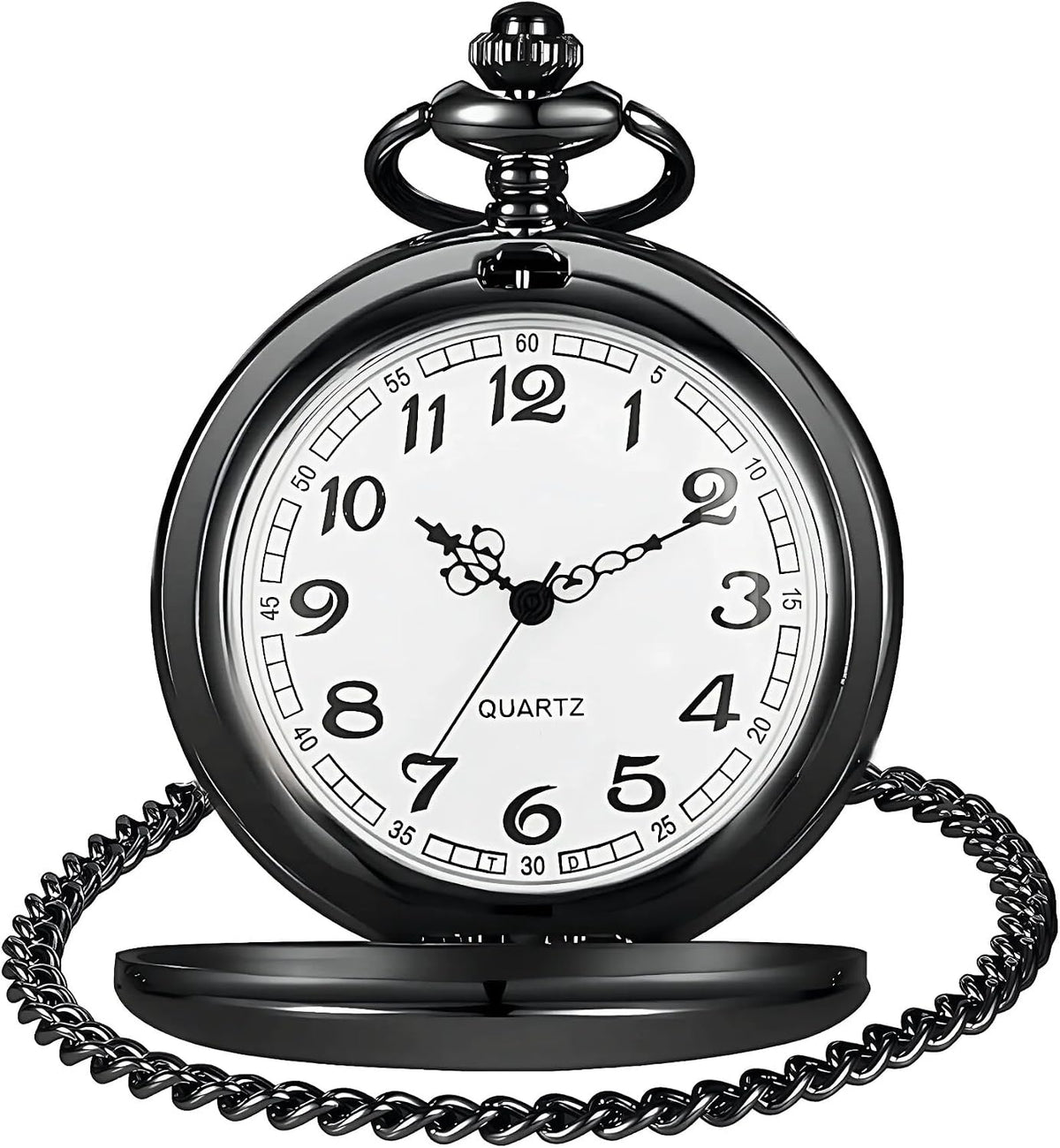 Smooth Vintage Pocket Watch with Chain