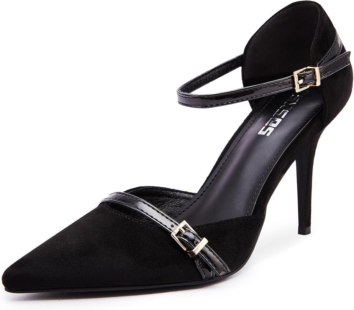 Women's High Heels Pointed Closed Toe Ankle Strap Stiletto Pumps