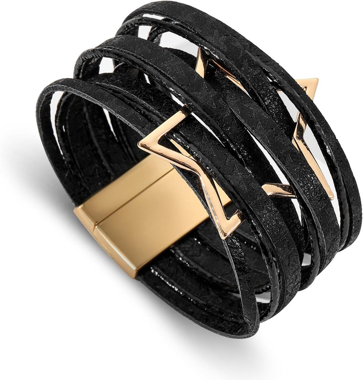 Fesciory Leather Wrap Bracelet for Women, Boho Western Layered Cuff Jewelry