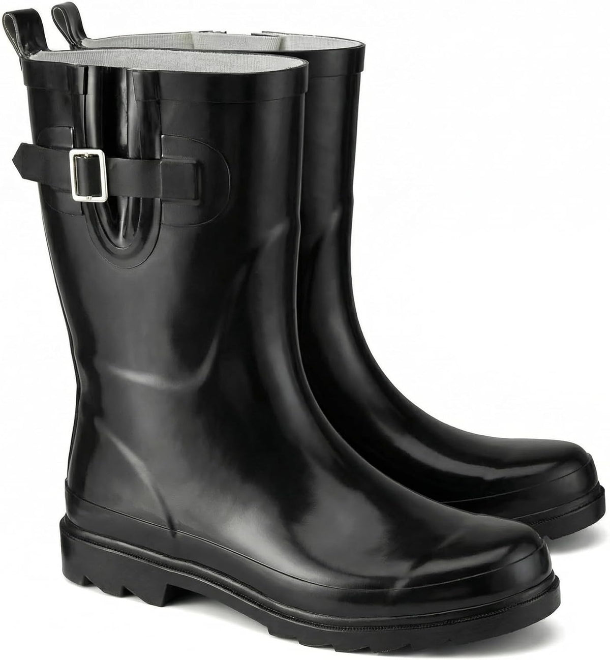 Rubber Mid-calf Rain Boots For Women, Waterproof Insulated