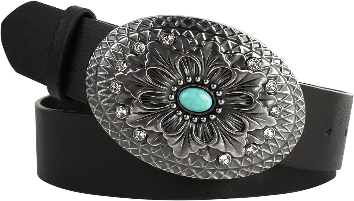 Scarlet Darkness Western Belt For Women Leather Cowgirl Belt With