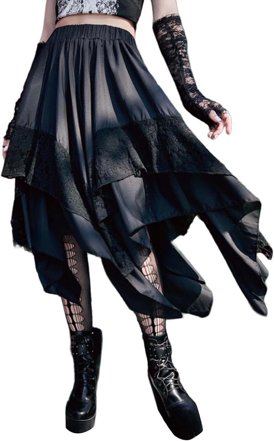 Renaissance Pirate Fairy Skirt for Women Layered Midi Skirts