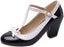 Bellirala Womens Rockabilly Shoes T-Strap Mary Jane Block High Heel Closed Toe Pumps