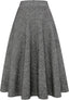 Womens Long Wool Plaid Skirt Aline High Waist Fall Winter Skirts