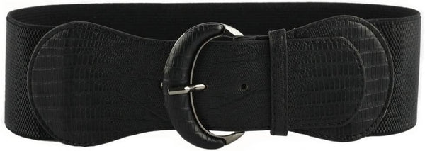 Pu Leather Elastic Wide Belt For Women Ladies Dress Stretch Thick