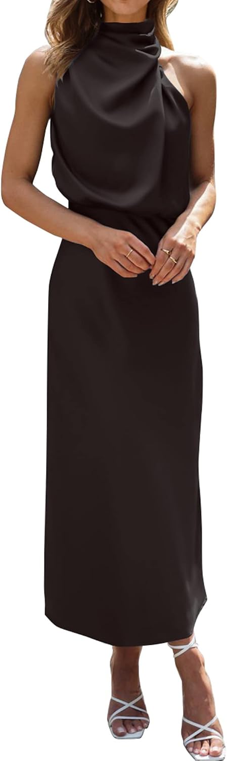 BTFBM Mock Neck Cocktail Dresses for Women Summer