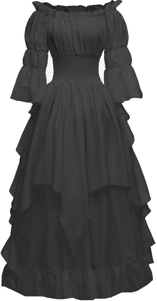 Women's Gothic Witch Dress Medieval Renaissance Costume Victorian Dress