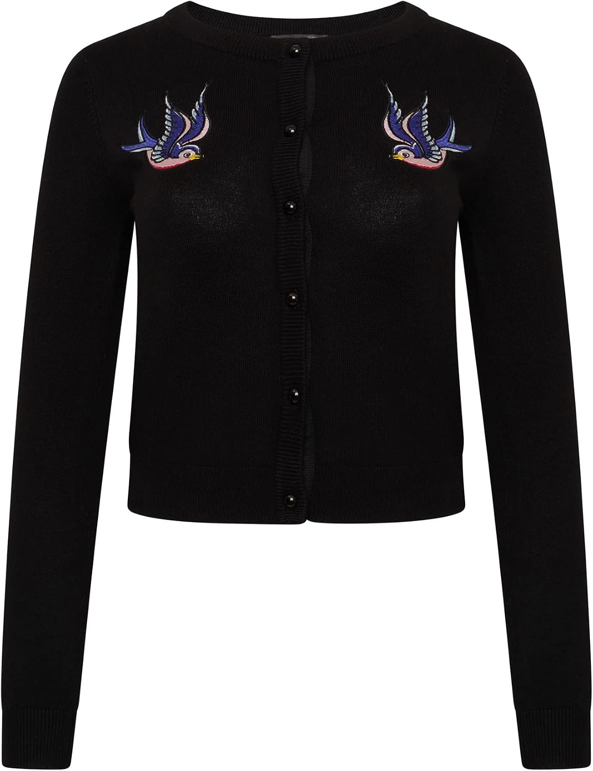 Ro Rox Swallows Cardigan Rockabilly Retro Vintage Bird Embroidery Knit Knitted