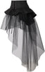 BPURB Women's Gothic Steampunk Bustle Skirt Ruffle Overskirt Pirate Costume