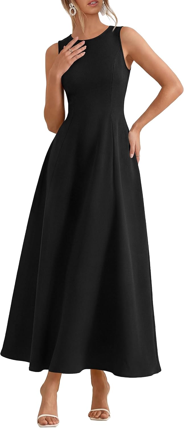 PRETTYGARDEN Women's Sleeveless Summer Elegant Maxi Dresses