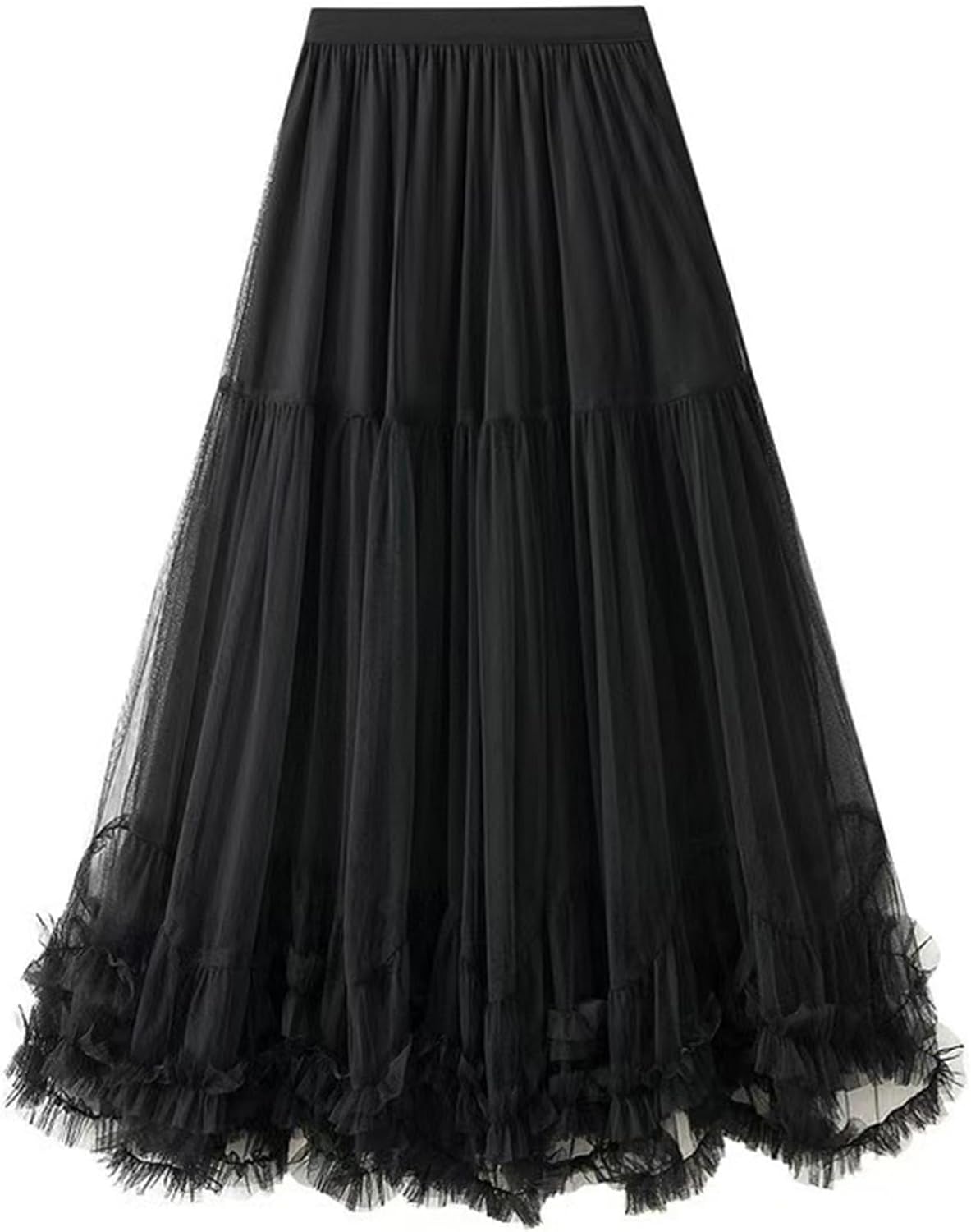 Women's Maxi Tulle Skirts Long Layered Mesh Tiered Fairy Skirt