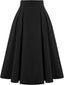 Belle Poque Women's Midi Pleated A-Line Skirts Pockets
