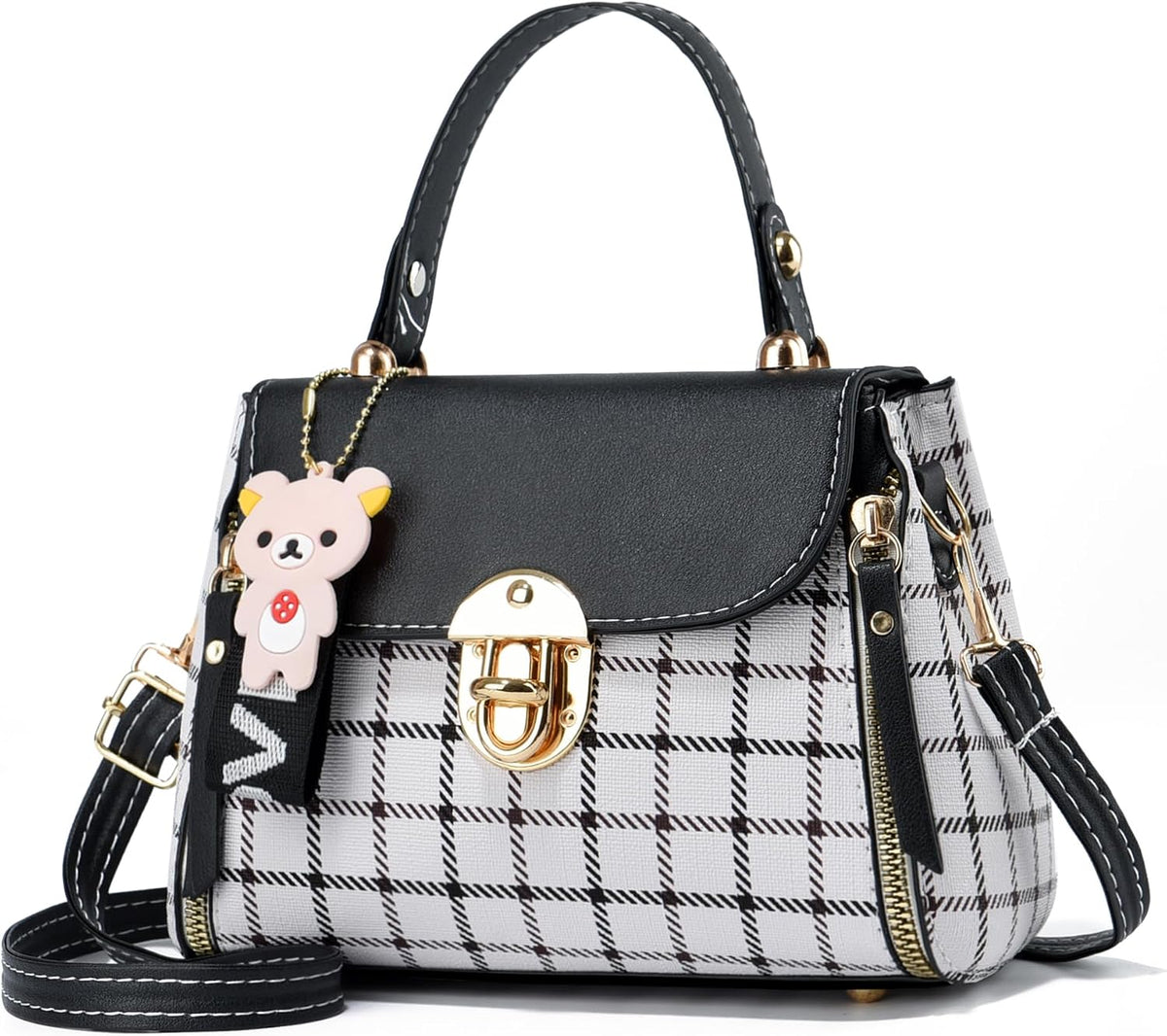 Sweet Small Plaid Crossbody Satchel