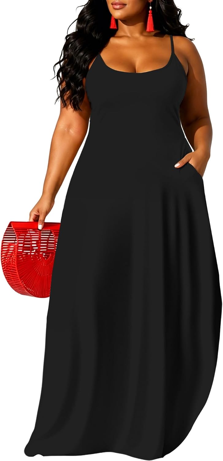 UOUA Hawaiian Dresses Women Plus Size Luau Party Sundress Summer Maxi Tropical Boho Beach Dress